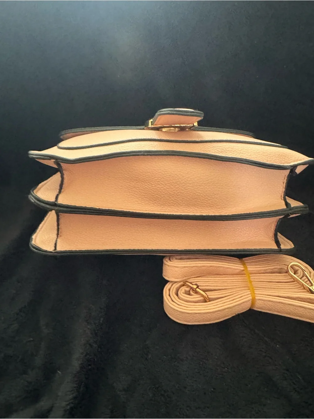 Classic Pebbled Leather Shoulder Bag in Blush vegan leather